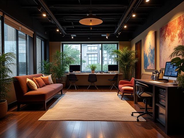 Interior of Aura Digital Studios showing creative workspace