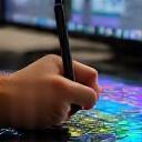 Designer working on a graphic tablet